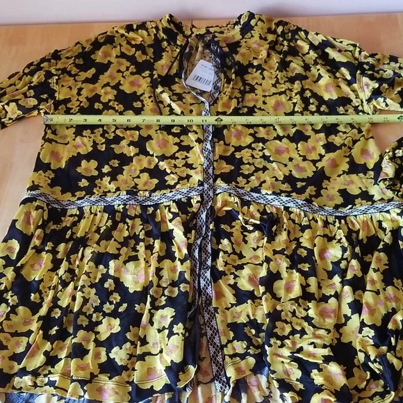 Free People Love Letter Floral Tunic Boho Oversized Blouse Top Dress - Picture 9 of 12